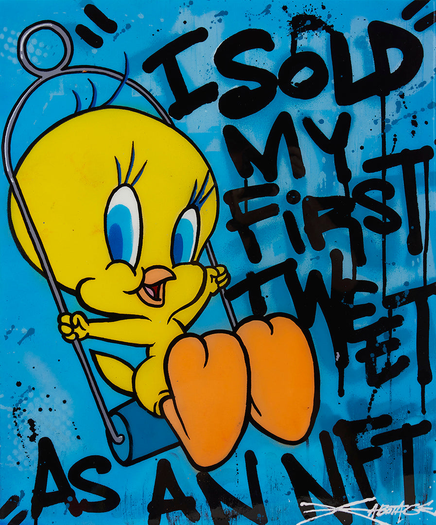Tweeter - Life Got Real Collection - 2021 - Spray Paint Original Artwork by Szabotage