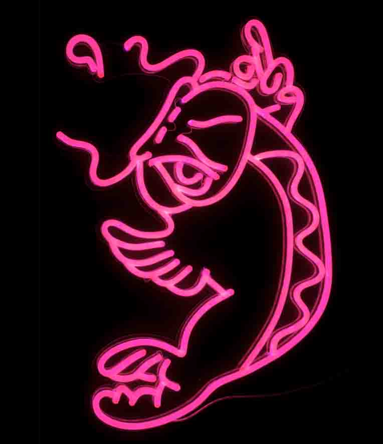 Neon Koi Light - Dafa Show Collection - 2021 - NFT and Original artwork by Szabotage